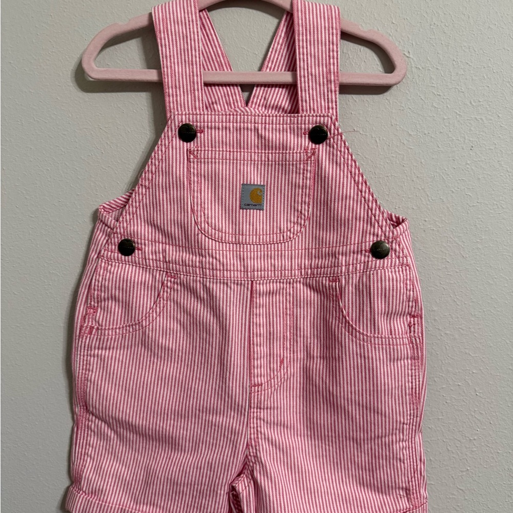 Carhartt Kids Pink Striped Overalls